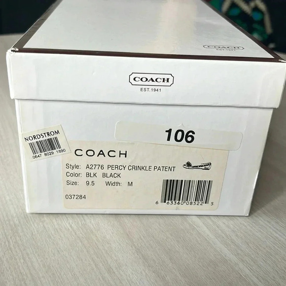Coach Percy loafers in crinkle patent size 9.5.